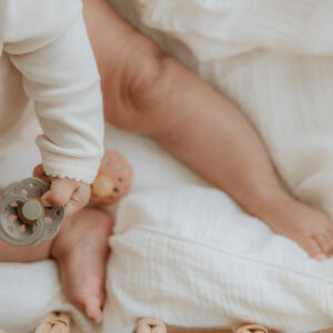 BIBS - Set 2 suzete Boheme Latex, tetina rotunda, 0 luni +-Sage/Cloud