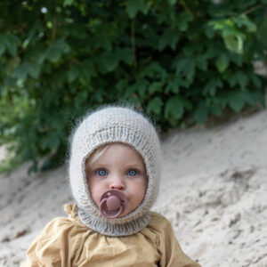 BIBS - Set 2 suzete De Lux Silicon, tetina rotunda, marime universala-Ivory/Blush