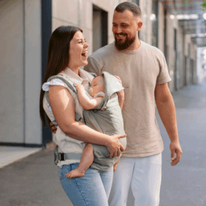 Babymoov - Moov & Boost Sistem de purtare transformabil in Booster, creat in colaborare cu medici kinetoterapeuti, Verde salvie