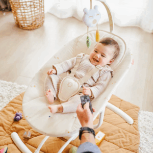 Badabulle - Leagan cu balansare stanga-dreapta, Crem