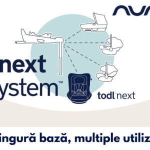 Nuna - Set Scaun auto rotativ i-Size TODL next Cedar, 40-105 cm + Baza isofix BASE next i-Size pentru TODL next, testat ADAC
