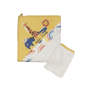 Prosop pentru copii cu manusa, bumbac - Girafa